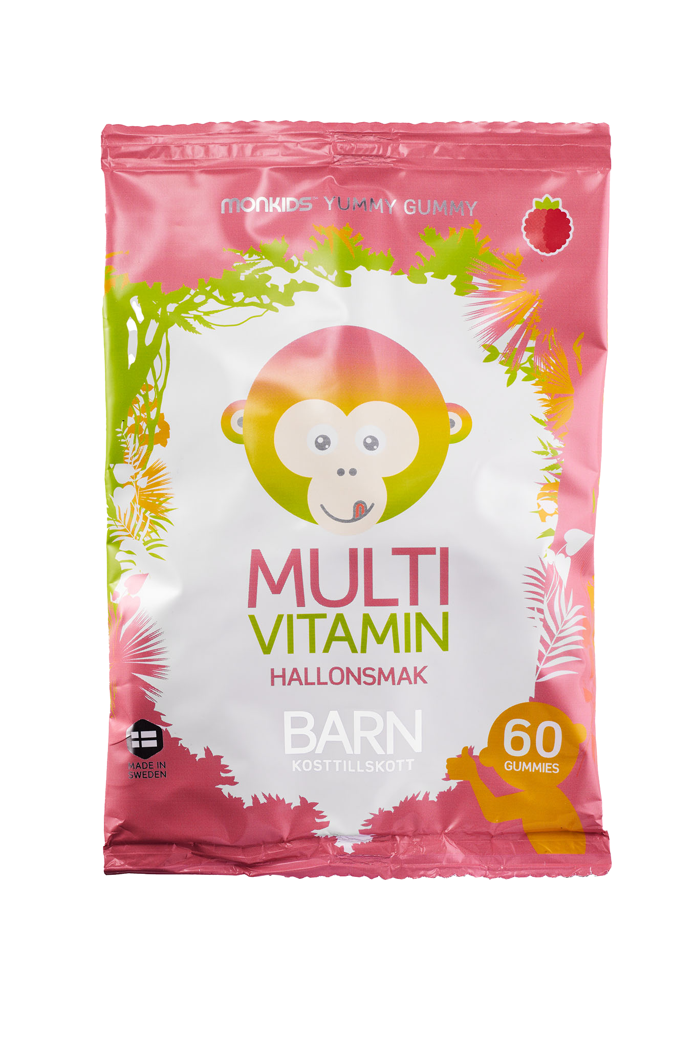 Monkids Multivitamin raspberry refill pouch